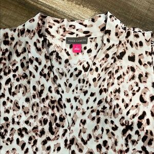 Vince Camuto Women's Leopard Print Top - Brown Size Large